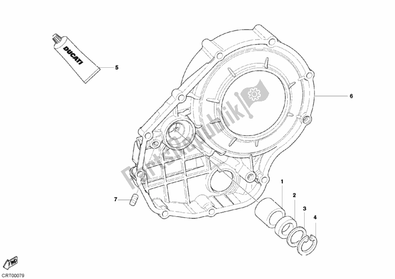 All parts for the Clutch Cover of the Ducati Superbike 999 R 2004